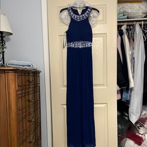 Elegant Blue Sleeveless Dress